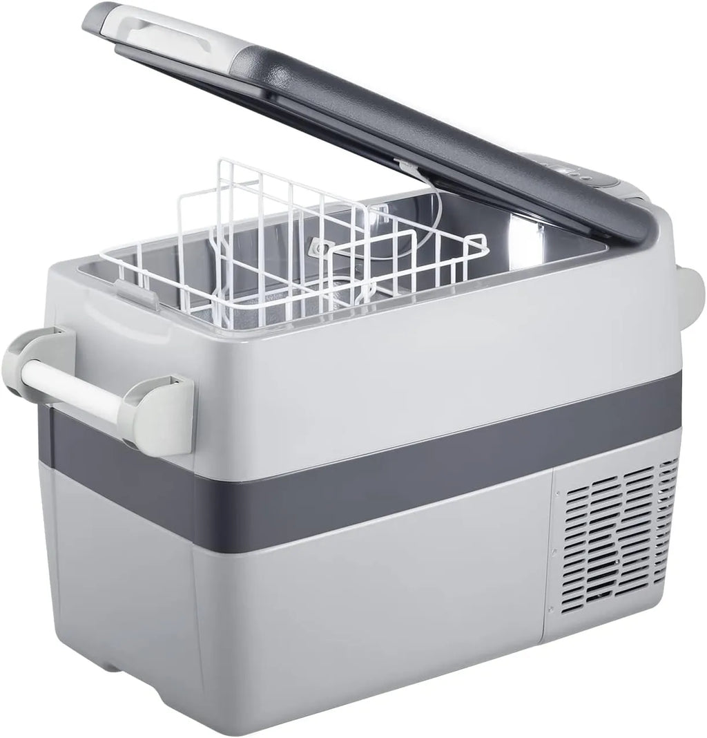 Portable Refrigerator,Portable Freezer,32 Quart(30L) Electric Cooler,Car Refrigerator,12/24V DC Cable & 110/240V AC,Car Fridge for Camping,Truck,RV,Travel,Fishing