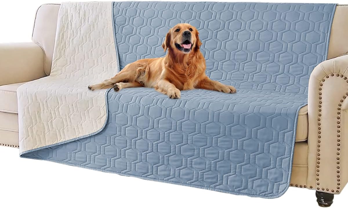 Tcksstex Waterproof and Anti-Slip Dog Bed Cover and Pet Blanket Sofa Pet Bed Mat ，car Incontinence Mattress Protectors Furniture Couch Cover for Most Cats Dogs, Pets（52x82-Ivory）