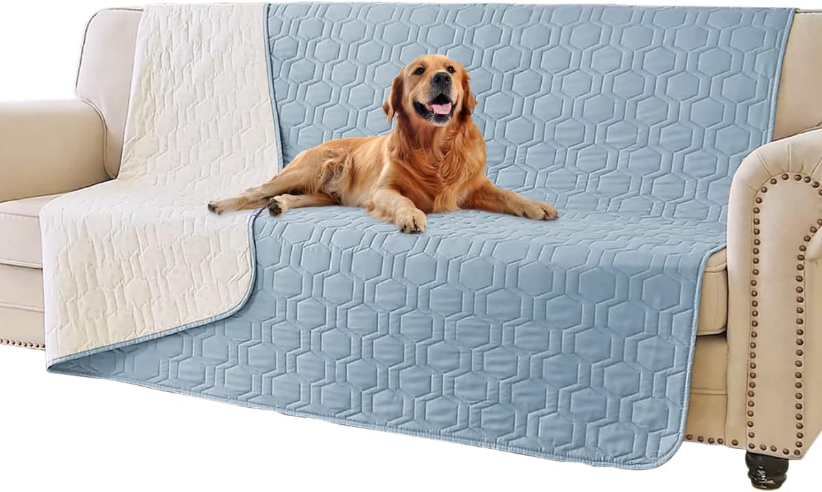 Tcksstex Waterproof and Anti-Slip Dog Bed Cover and Pet Blanket Sofa Pet Bed Mat ，car Incontinence Mattress Protectors Furniture Couch Cover for Most Cats Dogs, Pets（52x82-Ivory）