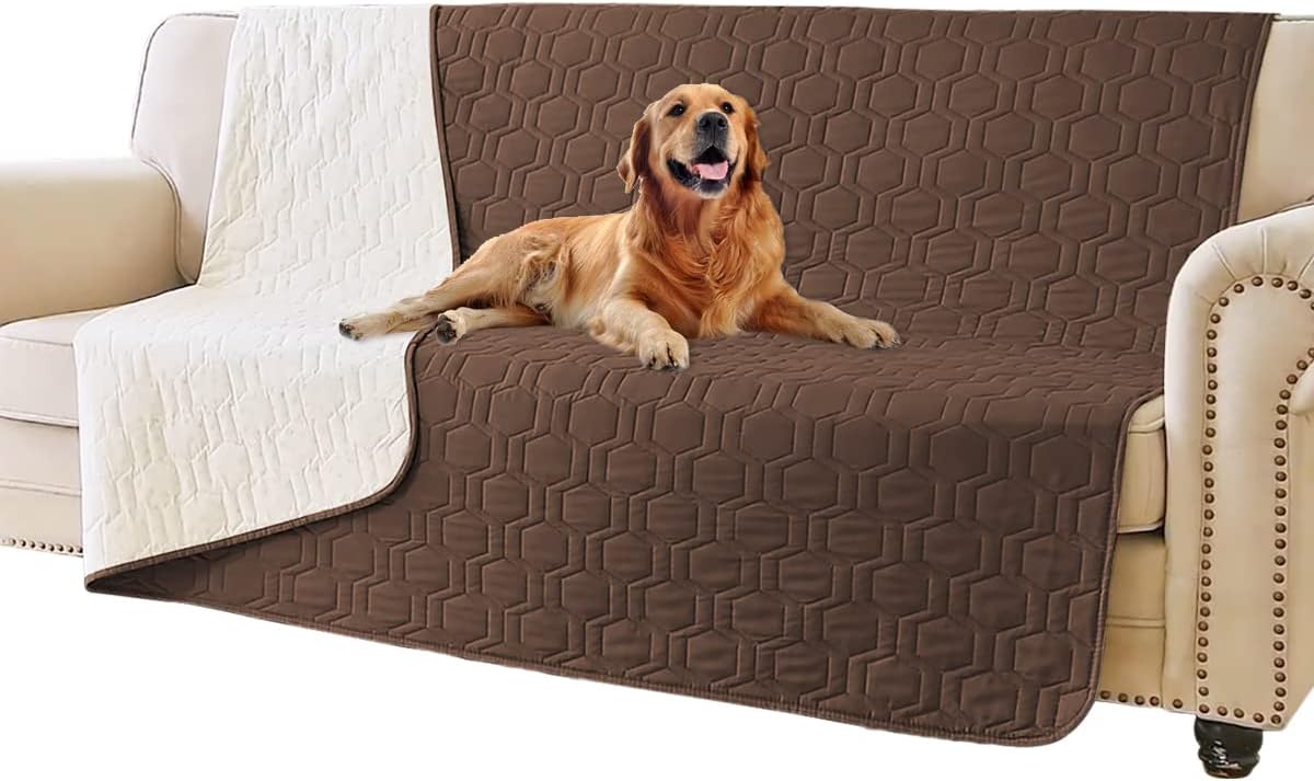Tcksstex Waterproof and Anti-Slip Dog Bed Cover and Pet Blanket Sofa Pet Bed Mat ，car Incontinence Mattress Protectors Furniture Couch Cover for Most Cats Dogs, Pets（52x82-Ivory）