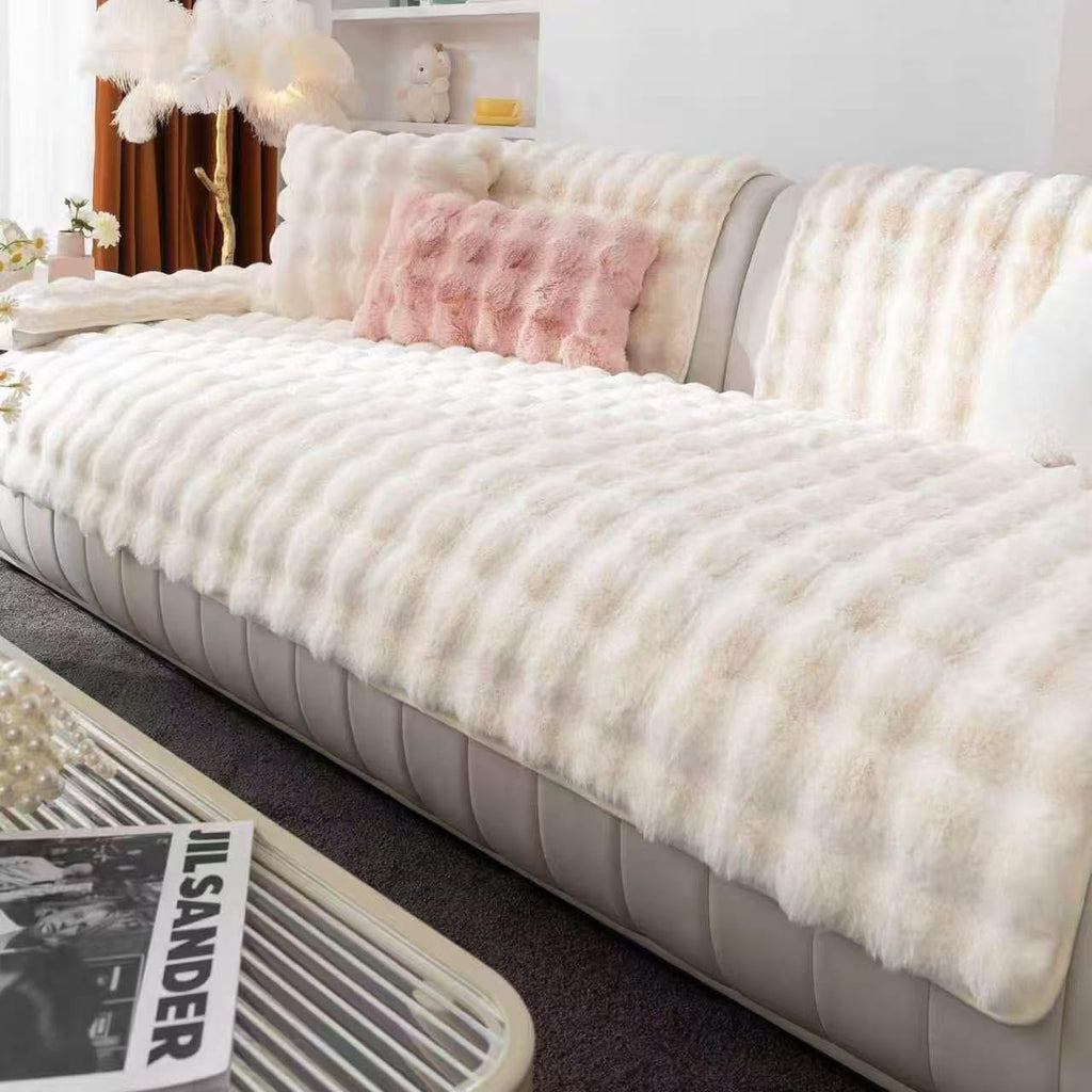 Plush Faux Fur Sofa Cover