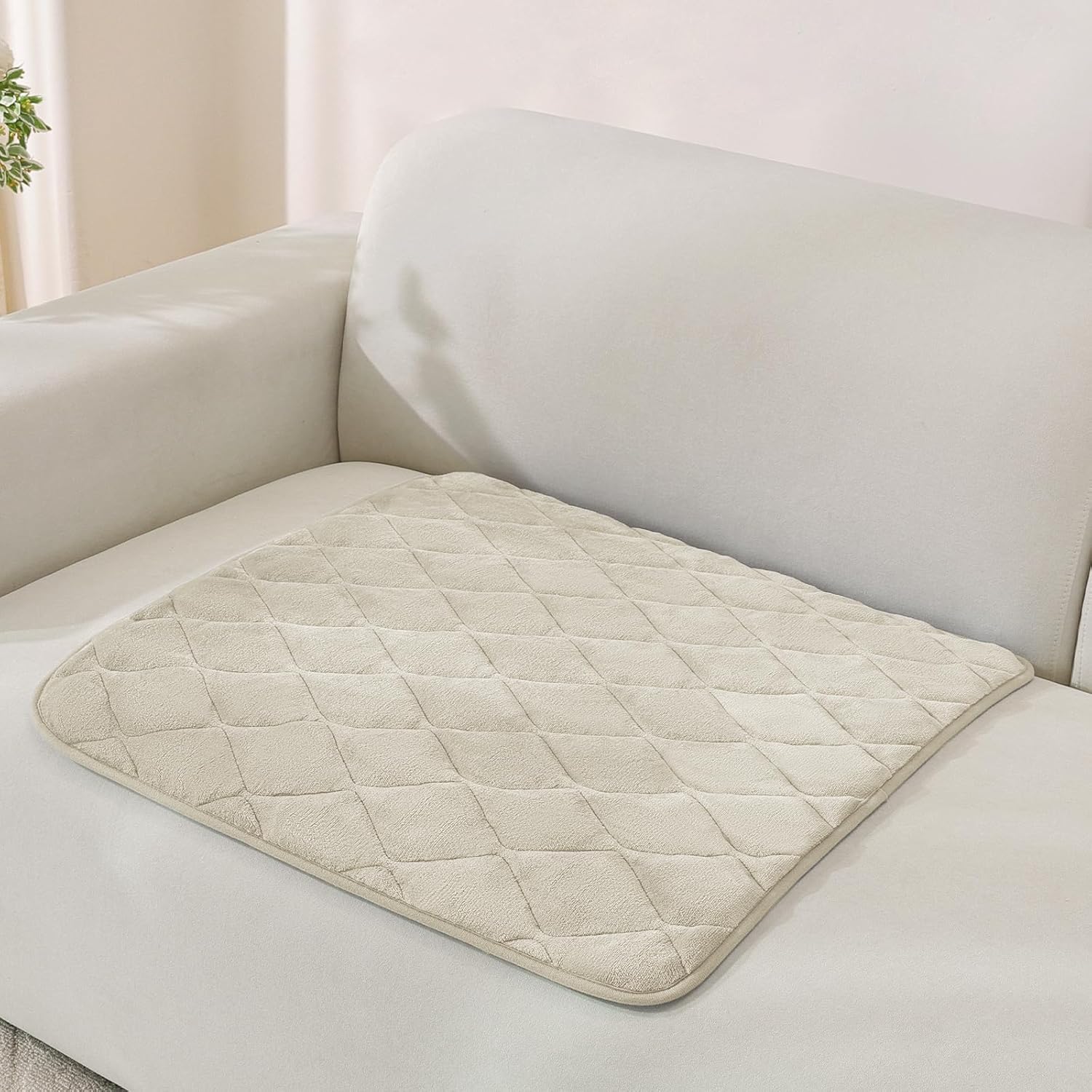 Fuzzy Pet Couch Covers for Dogs Washable, Non Slip Couch Covers for 2 Cushion Couch Pet Friendly, Thick Soft Loveseat Covers, Dog Couch Cover Protector Couches Mat (27.6" X 59", Beige)