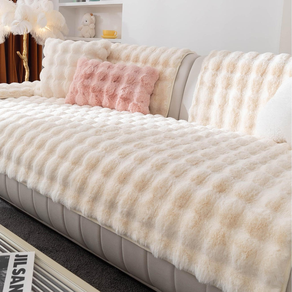Plush Faux Fur Sofa Cover