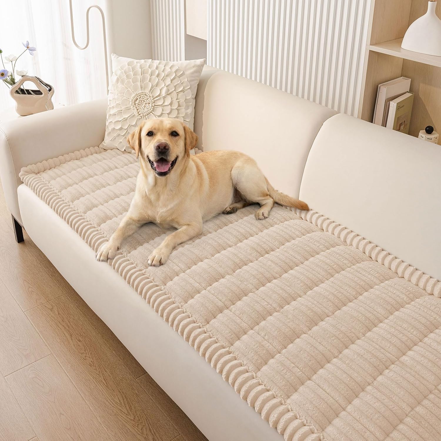 Smiry Couch Cover for Dogs, Non Slip Washable Sofa Protector for Pets, Soft Furniture Cover for Pet, Stylish Sofa Covers, Cozy Protect Against Fur, Dirt & Everyday Messes (Dark Grey, 27.6" x 59")