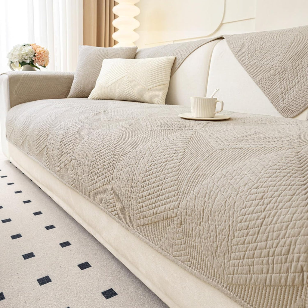 Farmhouse Quilted Sofa Cover