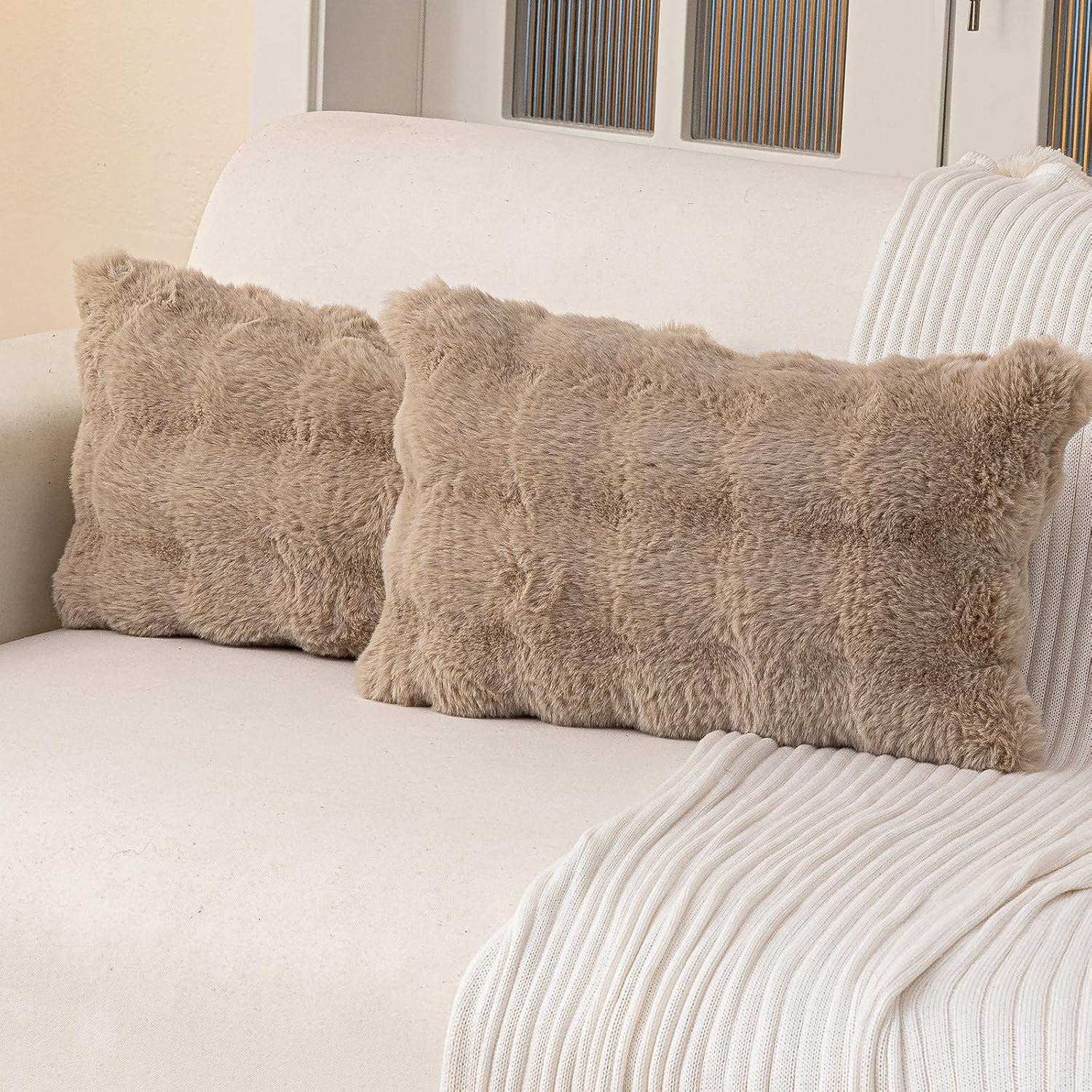 Plush Faux Fur Sofa Cover