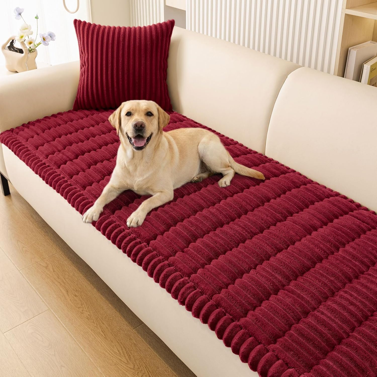 Smiry Couch Cover for Dogs, Non Slip Washable Sofa Protector for Pets, Soft Furniture Cover for Pet, Stylish Sofa Covers, Cozy Protect Against Fur, Dirt & Everyday Messes (Dark Grey, 27.6" x 59")