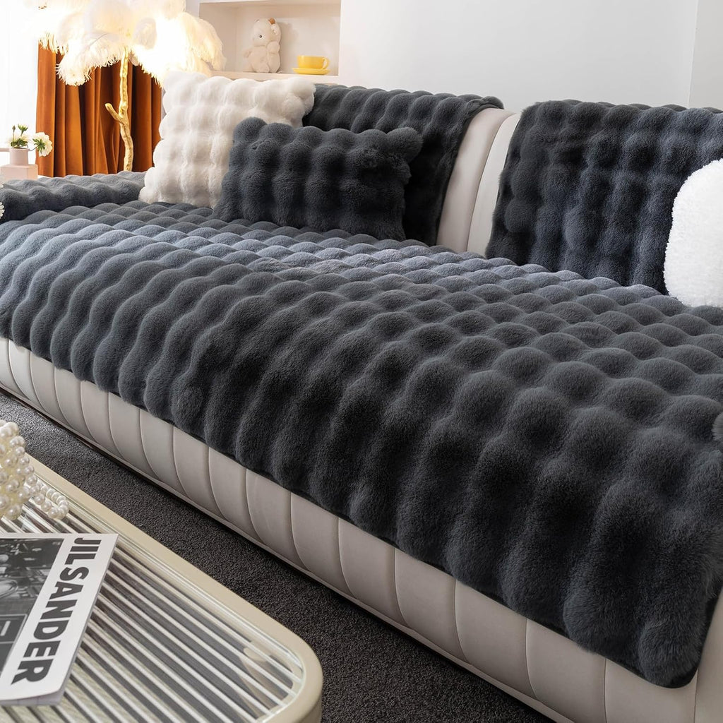 Plush Faux Fur Sofa Cover