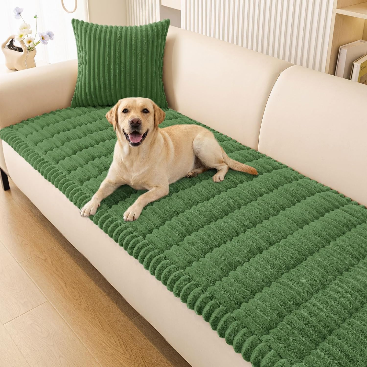 Smiry Couch Cover for Dogs, Non Slip Washable Sofa Protector for Pets, Soft Furniture Cover for Pet, Stylish Sofa Covers, Cozy Protect Against Fur, Dirt & Everyday Messes (Dark Grey, 27.6" x 59")