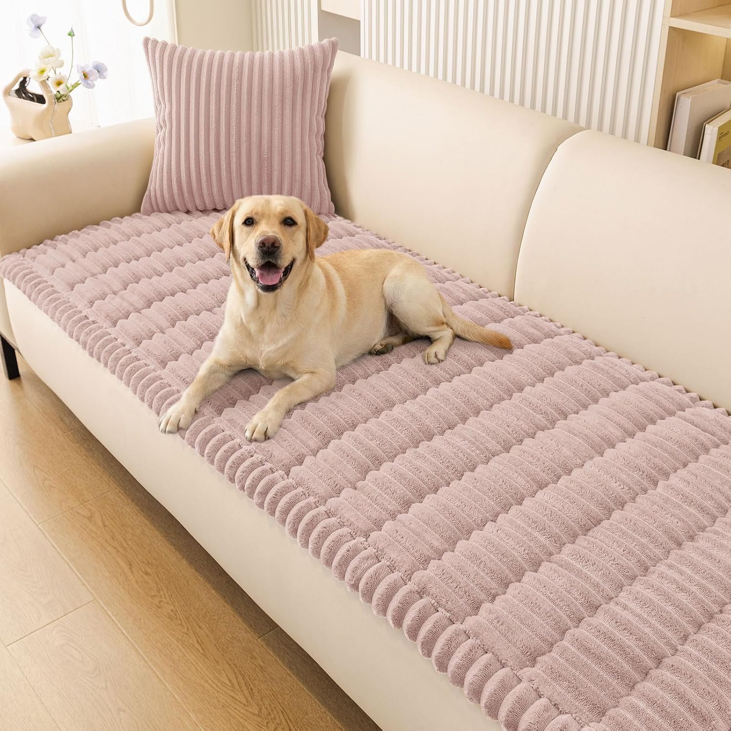 Smiry Couch Cover for Dogs, Non Slip Washable Sofa Protector for Pets, Soft Furniture Cover for Pet, Stylish Sofa Covers, Cozy Protect Against Fur, Dirt & Everyday Messes (Dark Grey, 27.6" x 59")