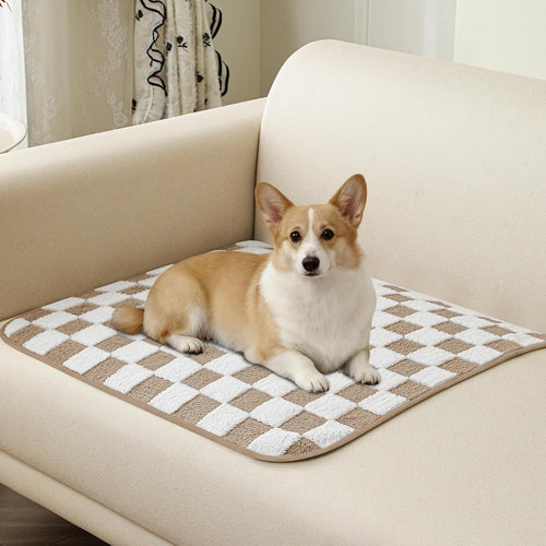 Couch Covers for Dogs Washable, Funny Fuzzy Pet Couch Cover, Anti-Slip Couch Covers for 3 Cushion Couch Sofa Pet Friendly, Reusable Sofa Covers for Pets. (Black/White, 28" x 53")