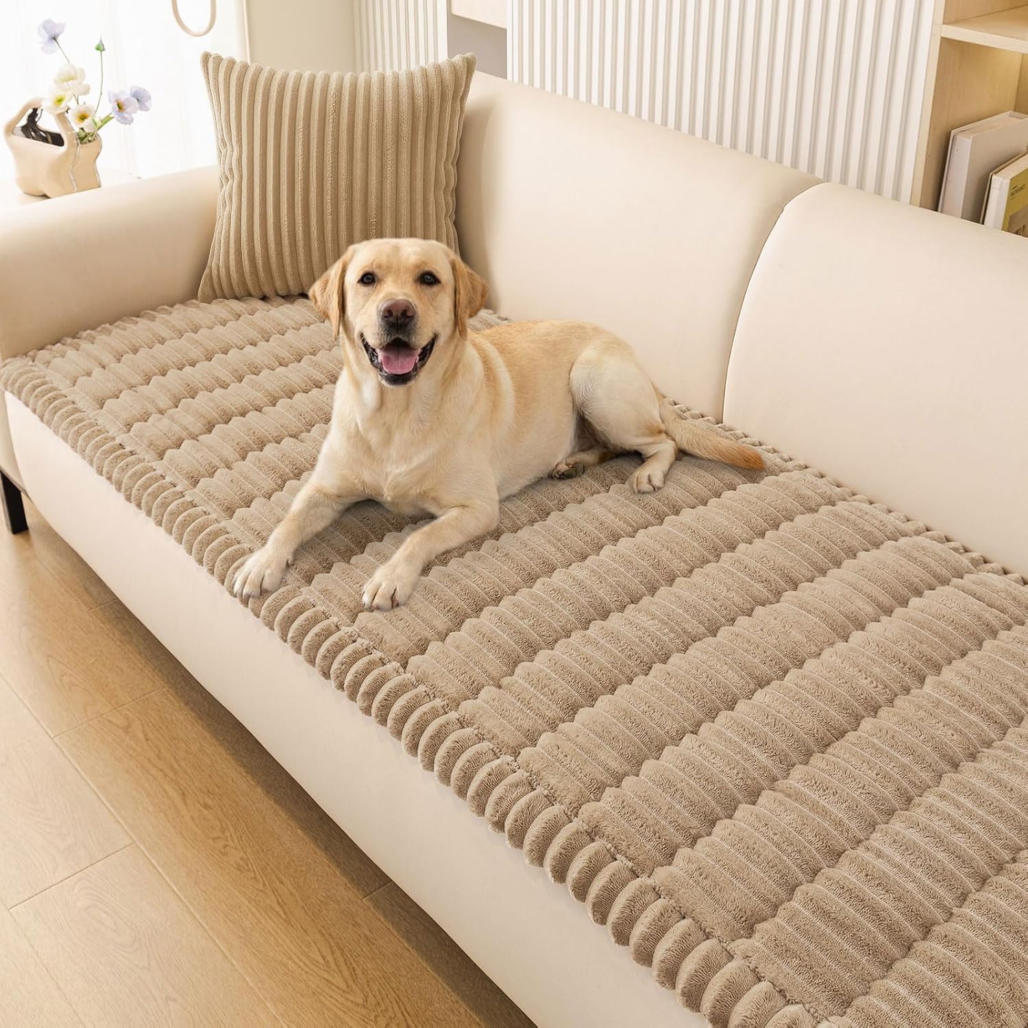 Smiry Couch Cover for Dogs, Non Slip Washable Sofa Protector for Pets, Soft Furniture Cover for Pet, Stylish Sofa Covers, Cozy Protect Against Fur, Dirt & Everyday Messes (Dark Grey, 27.6" x 59")