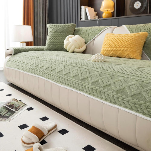 Geometric Jacquard Sofa Cover