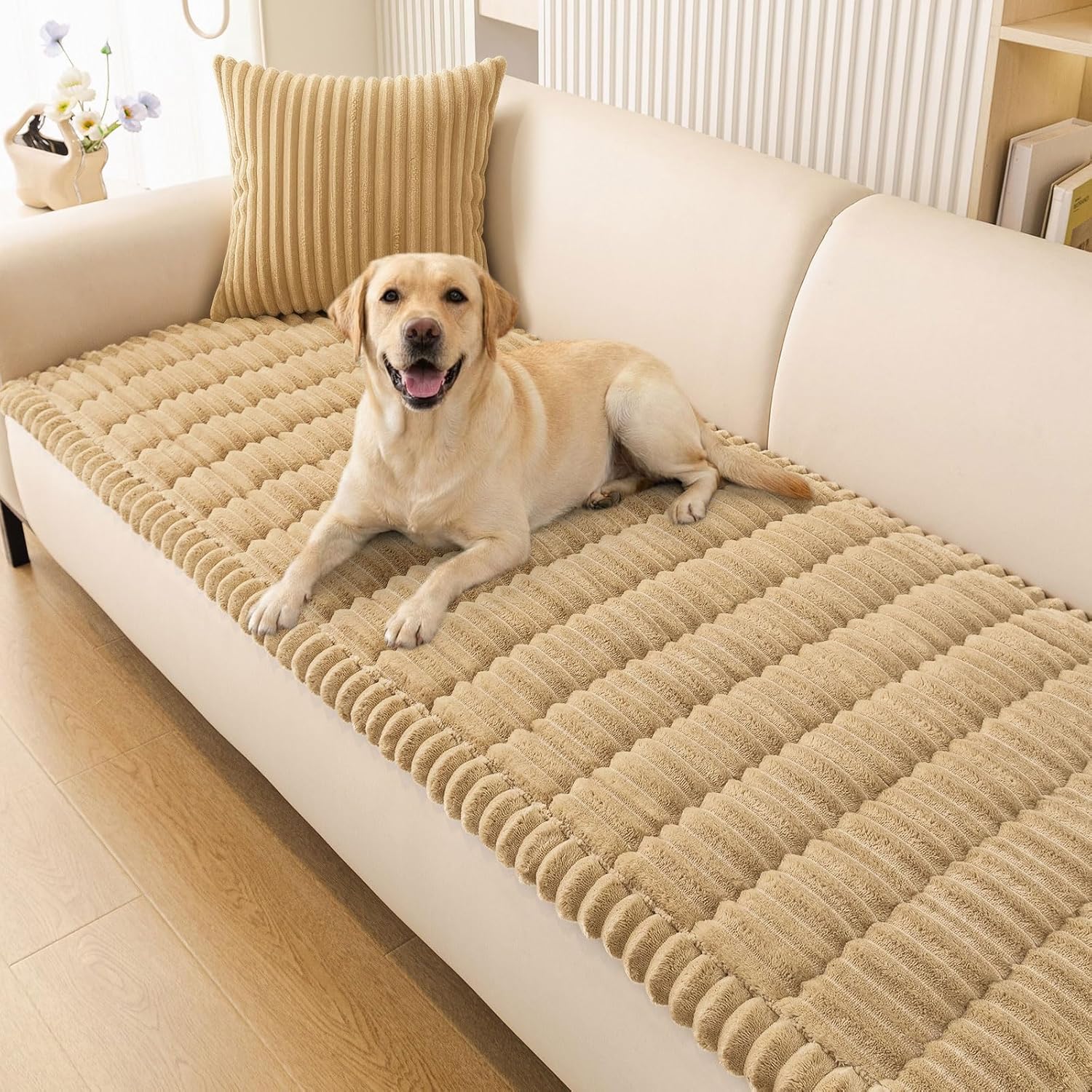 Smiry Couch Cover for Dogs, Non Slip Washable Sofa Protector for Pets, Soft Furniture Cover for Pet, Stylish Sofa Covers, Cozy Protect Against Fur, Dirt & Everyday Messes (Dark Grey, 27.6" x 59")