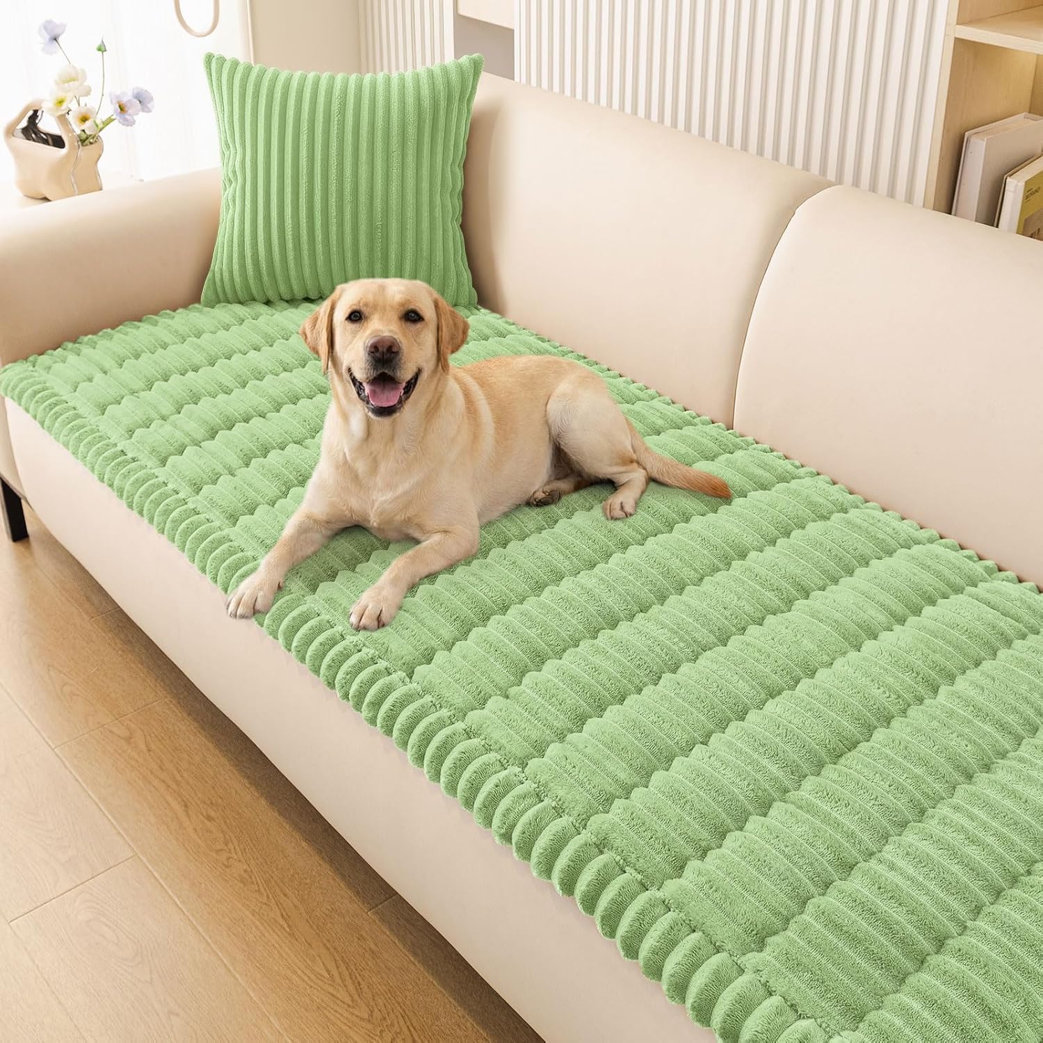 Smiry Couch Cover for Dogs, Non Slip Washable Sofa Protector for Pets, Soft Furniture Cover for Pet, Stylish Sofa Covers, Cozy Protect Against Fur, Dirt & Everyday Messes (Dark Grey, 27.6" x 59")
