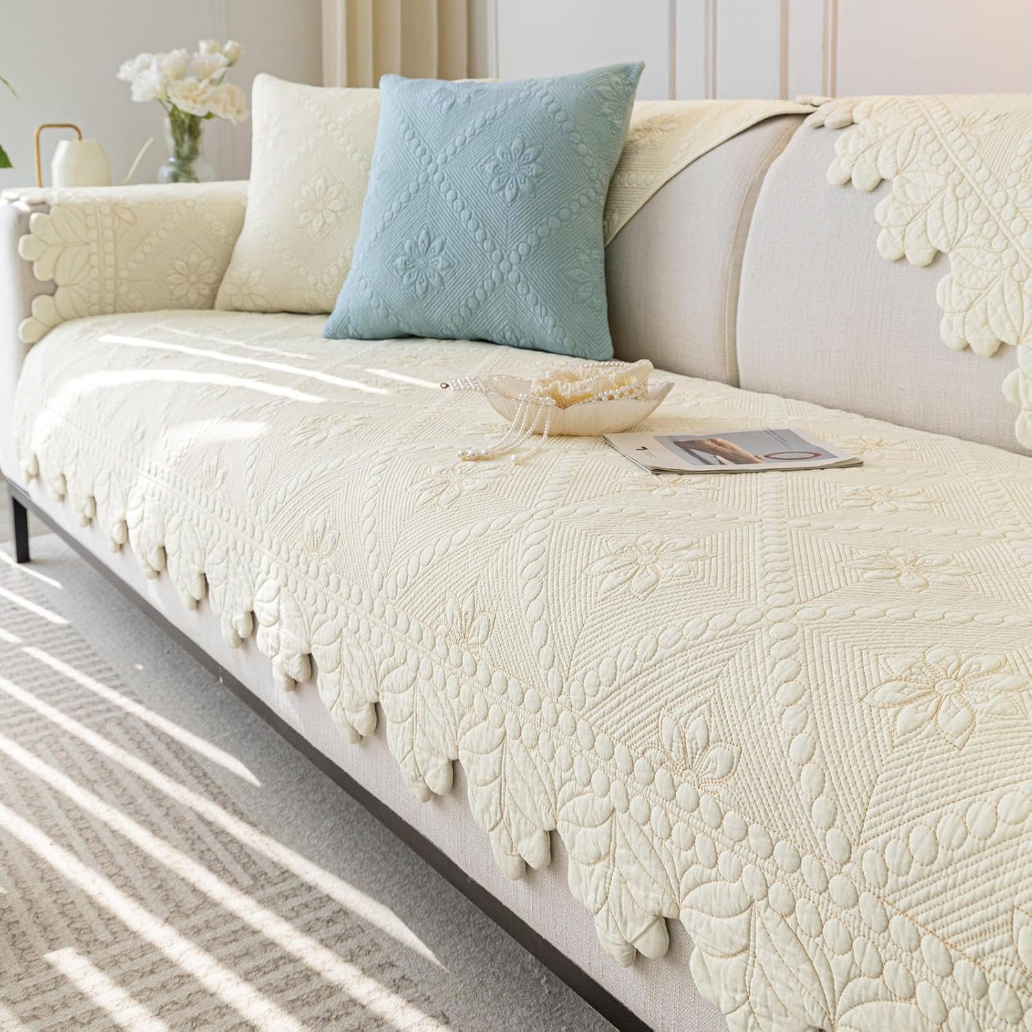 Quilted Cotton Sofa Cover