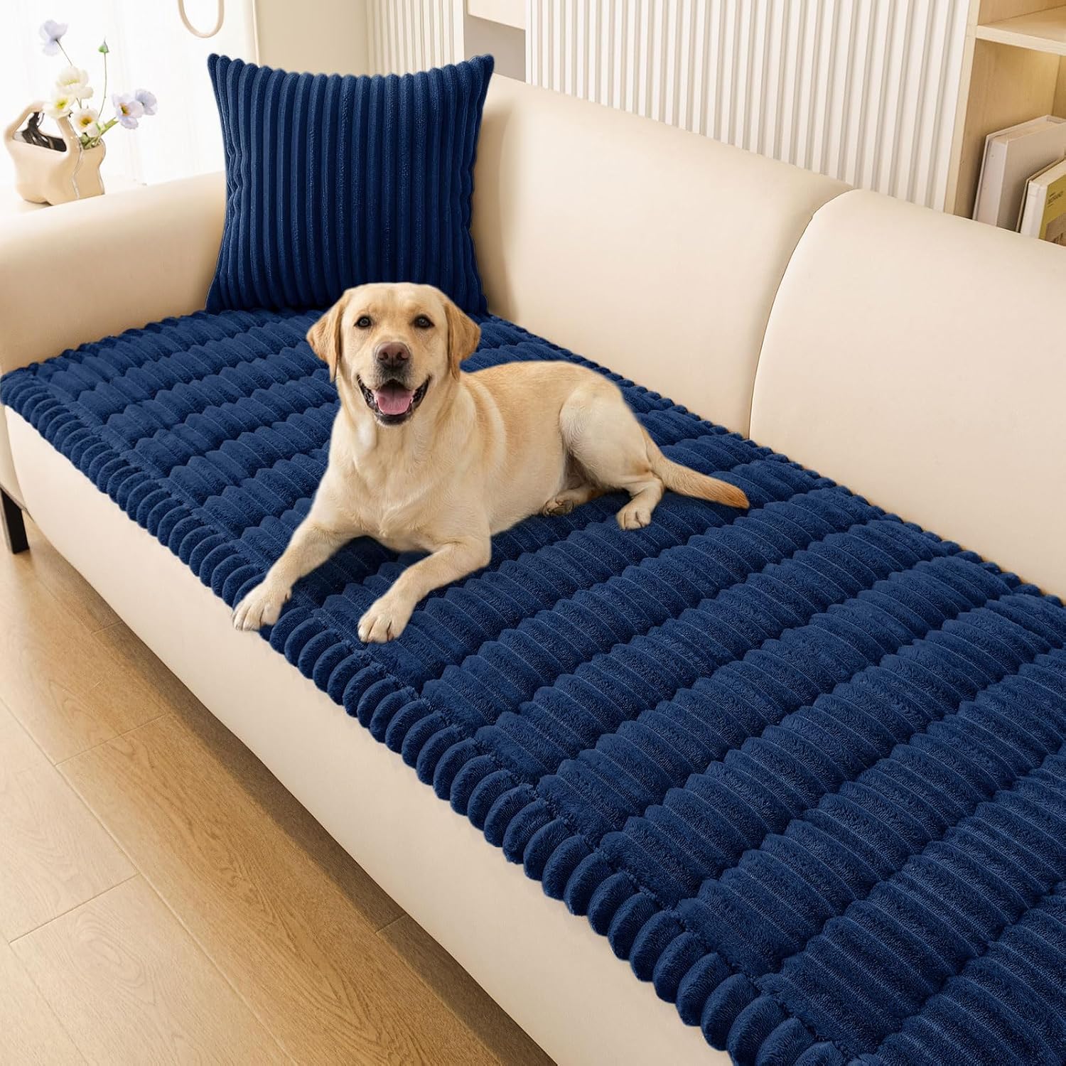 Smiry Couch Cover for Dogs, Non Slip Washable Sofa Protector for Pets, Soft Furniture Cover for Pet, Stylish Sofa Covers, Cozy Protect Against Fur, Dirt & Everyday Messes (Dark Grey, 27.6" x 59")