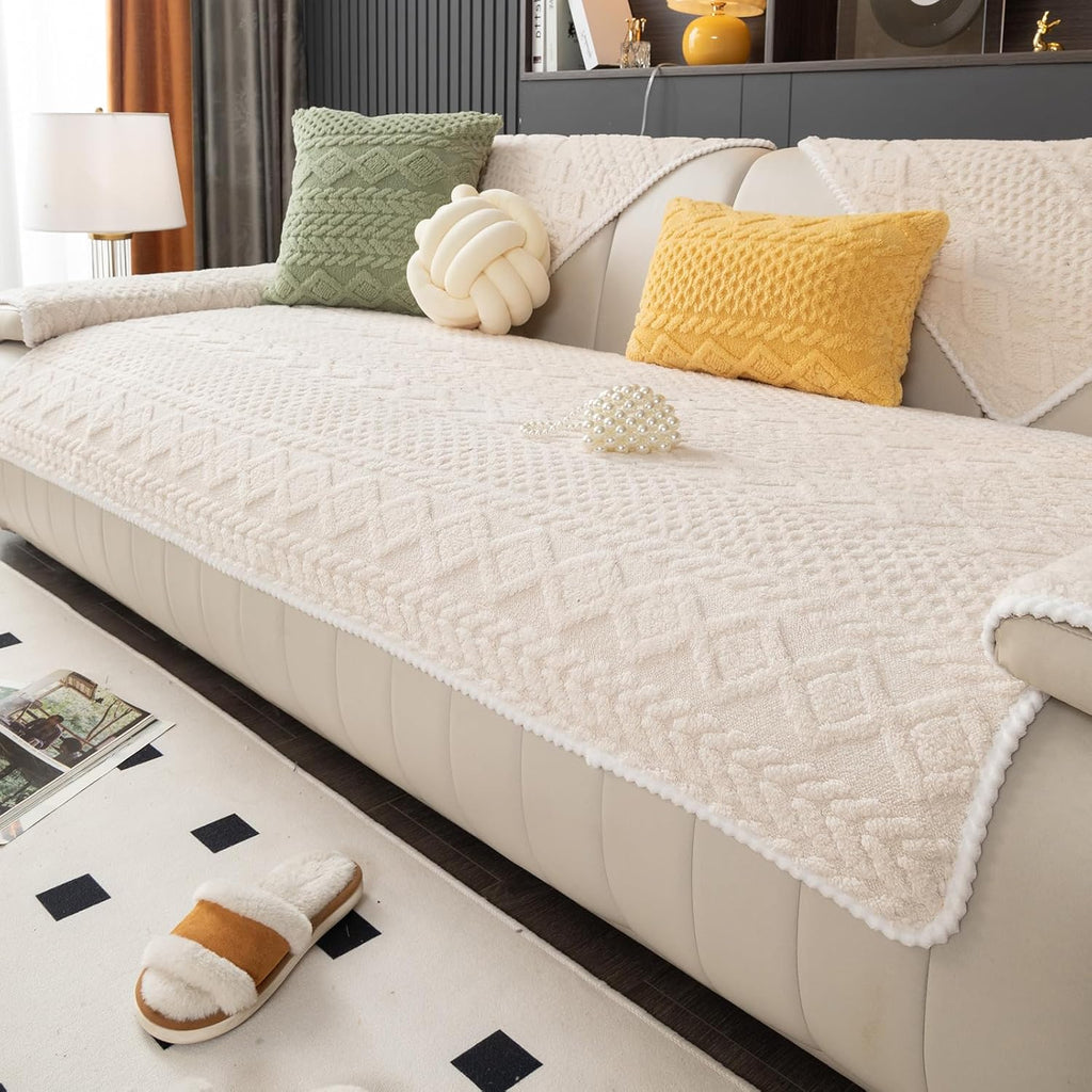 Geometric Jacquard Sofa Cover