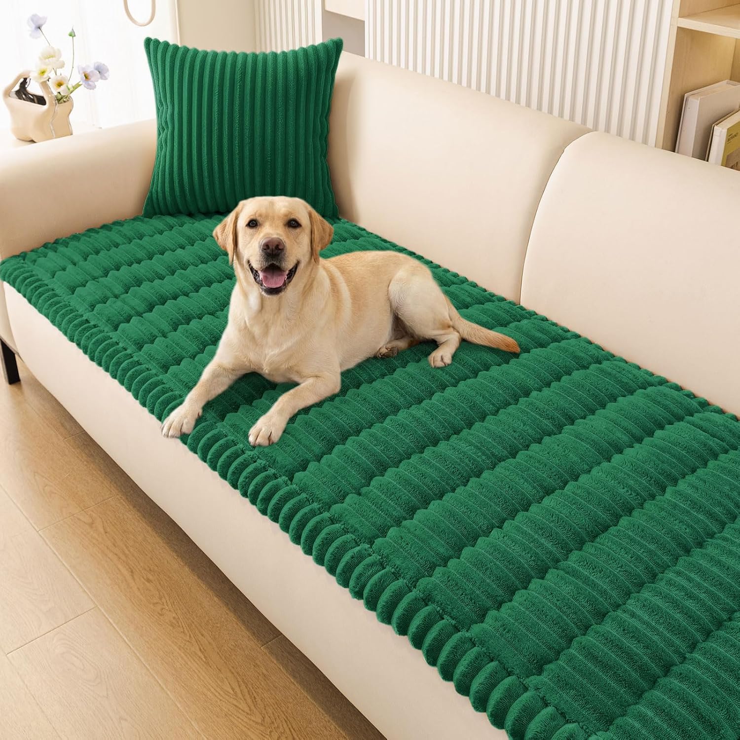 Smiry Couch Cover for Dogs, Non Slip Washable Sofa Protector for Pets, Soft Furniture Cover for Pet, Stylish Sofa Covers, Cozy Protect Against Fur, Dirt & Everyday Messes (Dark Grey, 27.6" x 59")