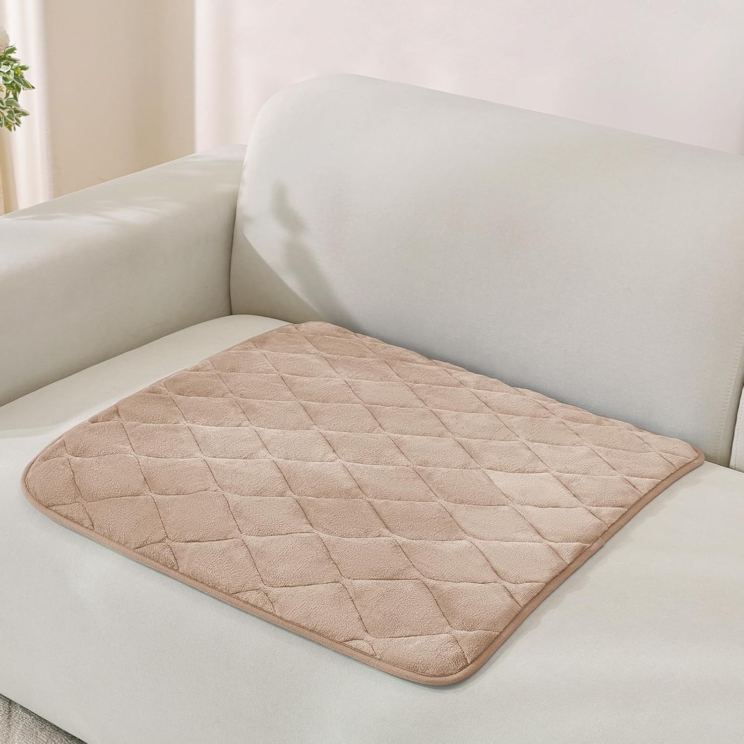 Fuzzy Pet Couch Covers for Dogs Washable, Non Slip Couch Covers for 2 Cushion Couch Pet Friendly, Thick Soft Loveseat Covers, Dog Couch Cover Protector Couches Mat (27.6" X 59", Beige)