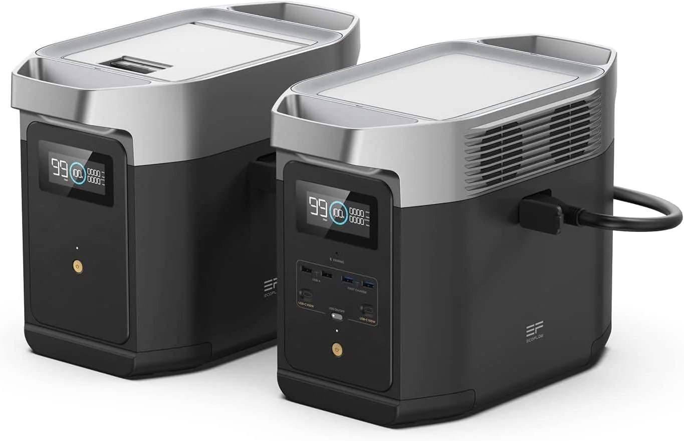 Portable Power Station DELTA 2, 1024Wh LiFePO4 (LFP) Battery, 1800W AC/100W USB-C Output, Solar Generator(Solar Panel Optional) for Home Backup Power, Camping & RVs